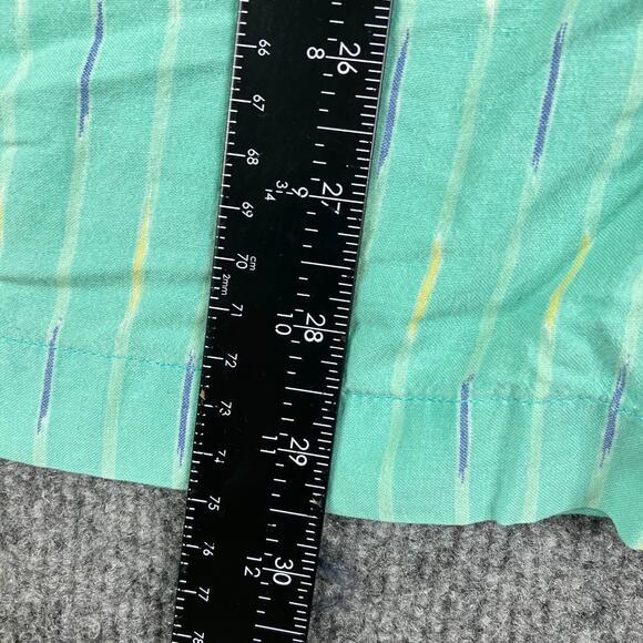 Woolrich Button Down Shirt Mens Large Green Striped Short Sleeve Casual Outdoor - Picture 5 of 10